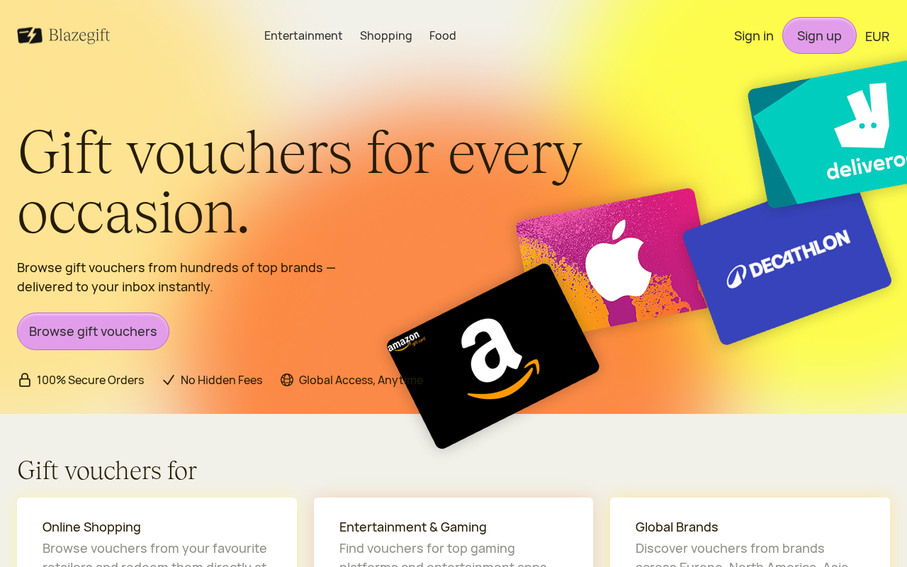 Screenshot of blazegift.com