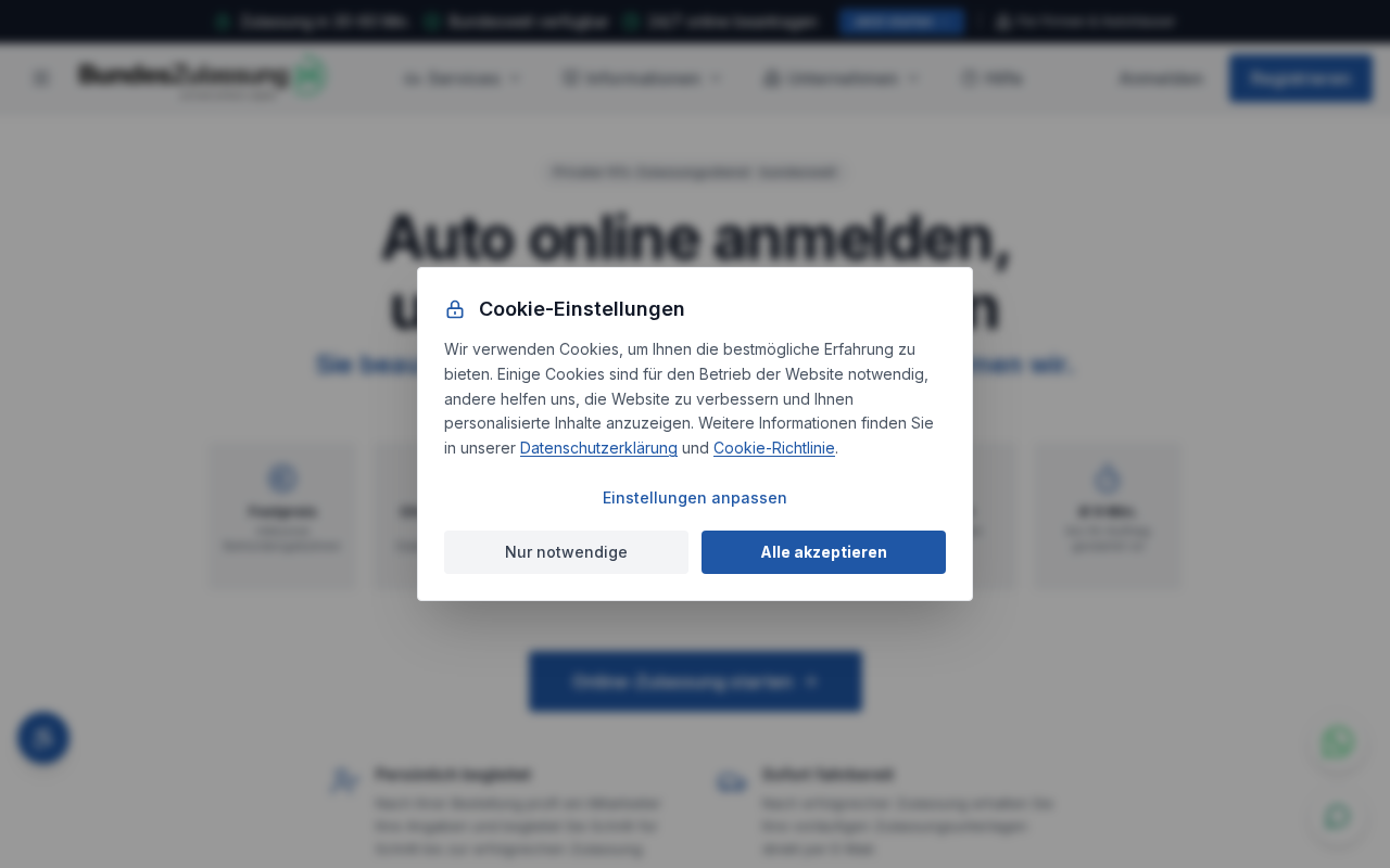 Screenshot of bundeszulassung24.de