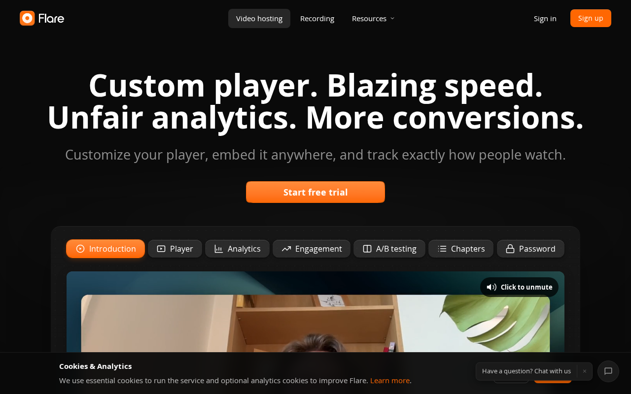 Screenshot of flare.link