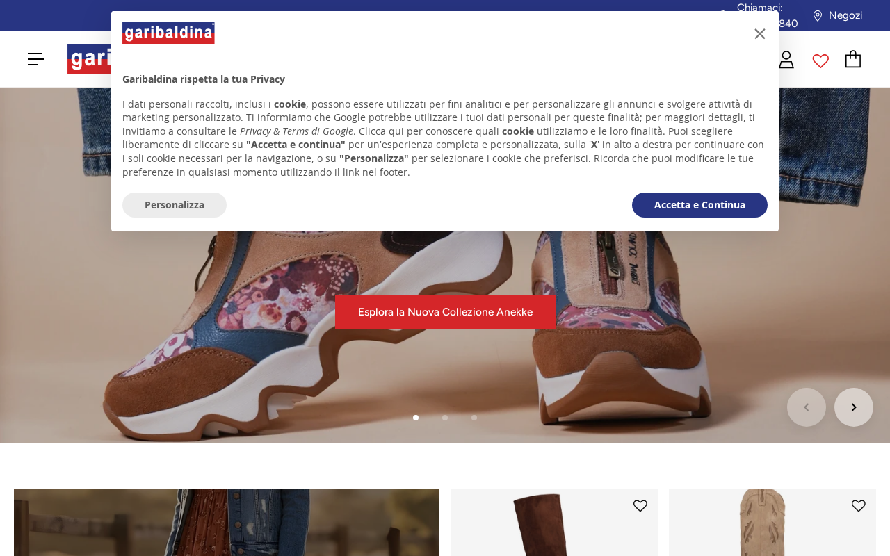 Screenshot of garibaldinacalzature.it