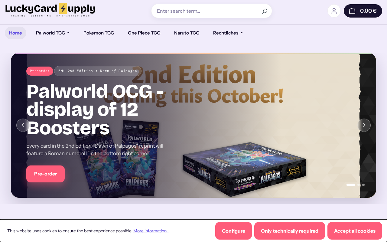 Screenshot of luckycardsupply.com