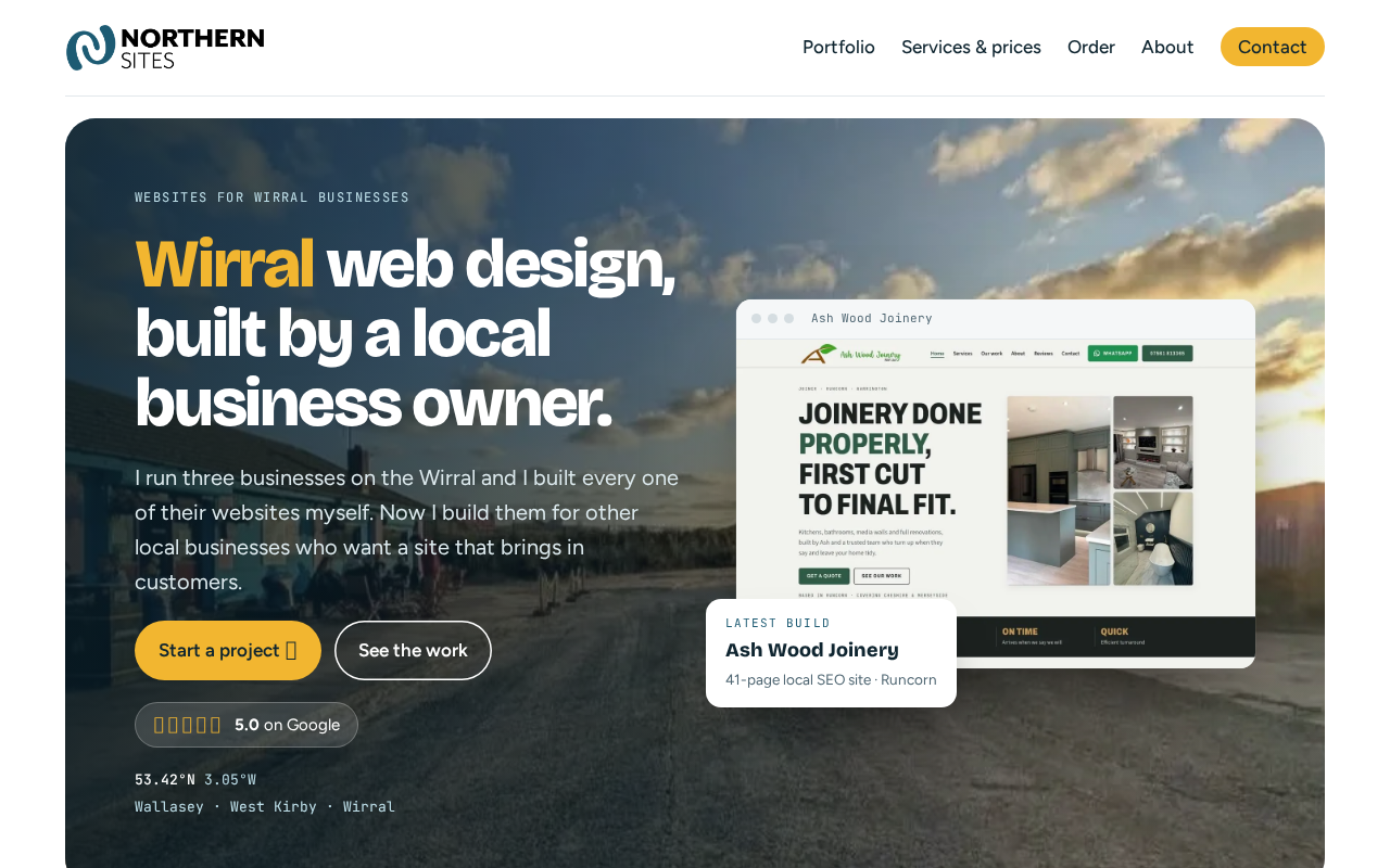 Screenshot of northern-sites.co.uk