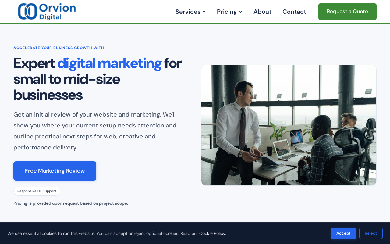 Screenshot of orvion.digital