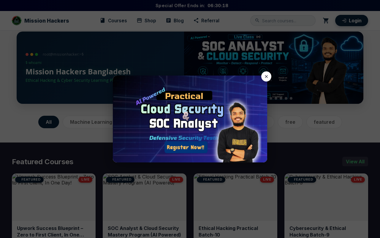 Screenshot of missionhacker.com